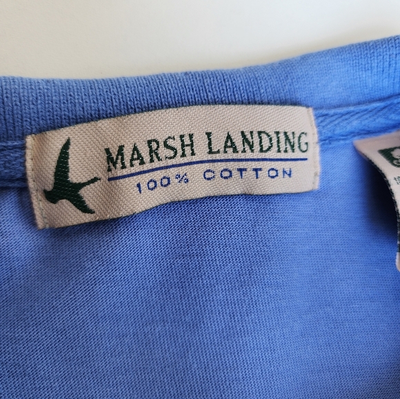 Vtg Marsh Landing Golf Cotton Polo Shirt Womens Short Sleeve Embroidered Sz M - Picture 14 of 14
